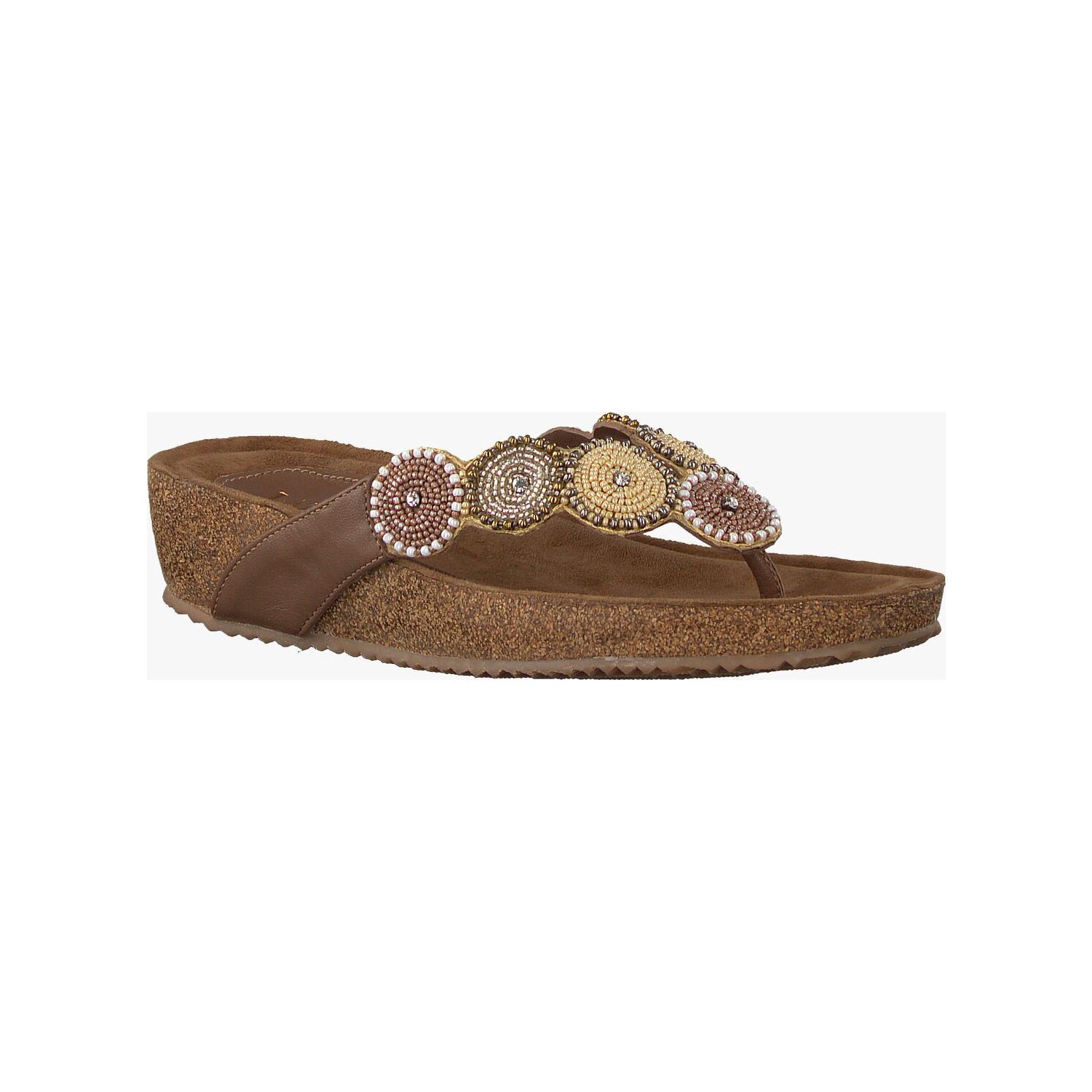 Lazamani Slipper Beads Wedge Beige