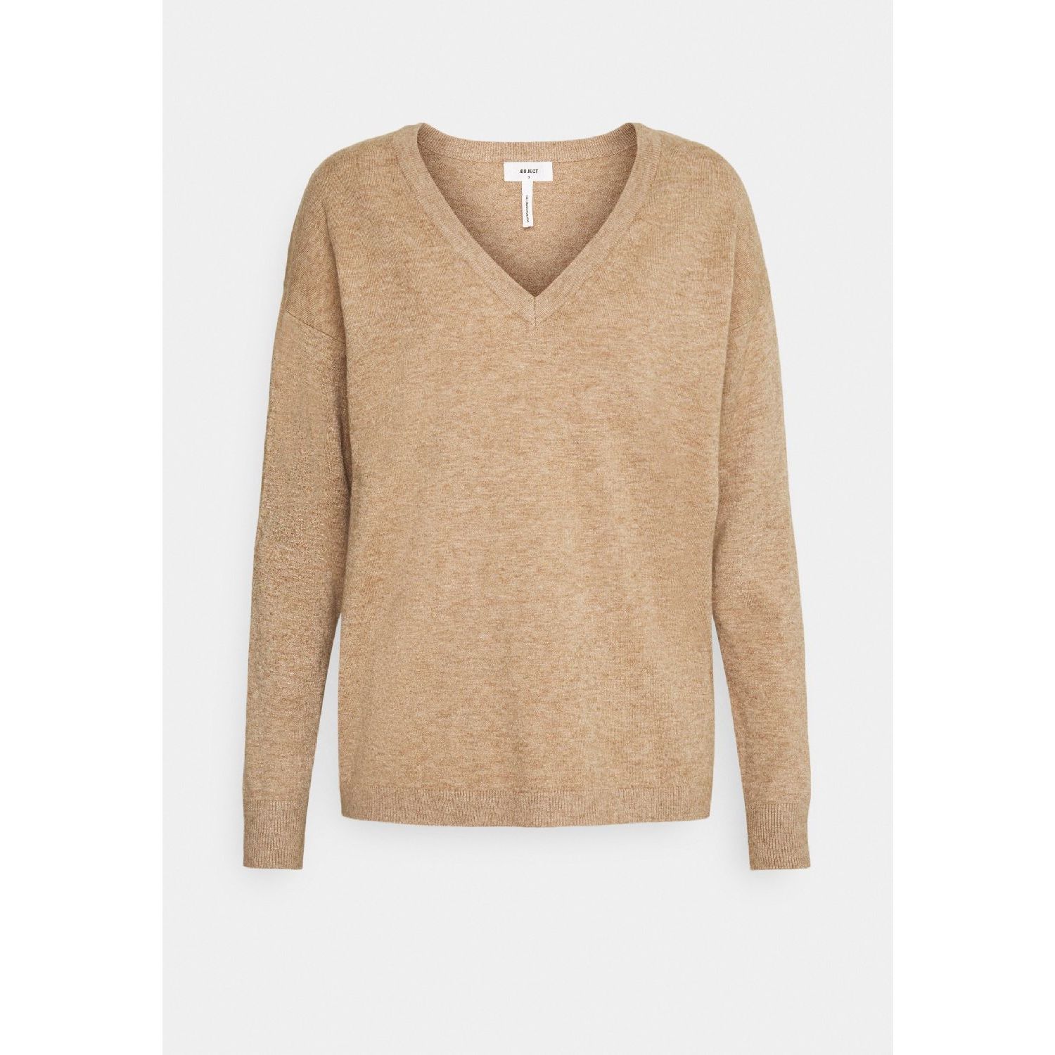 Object objthess l/s v-neck knit pullover seagrass