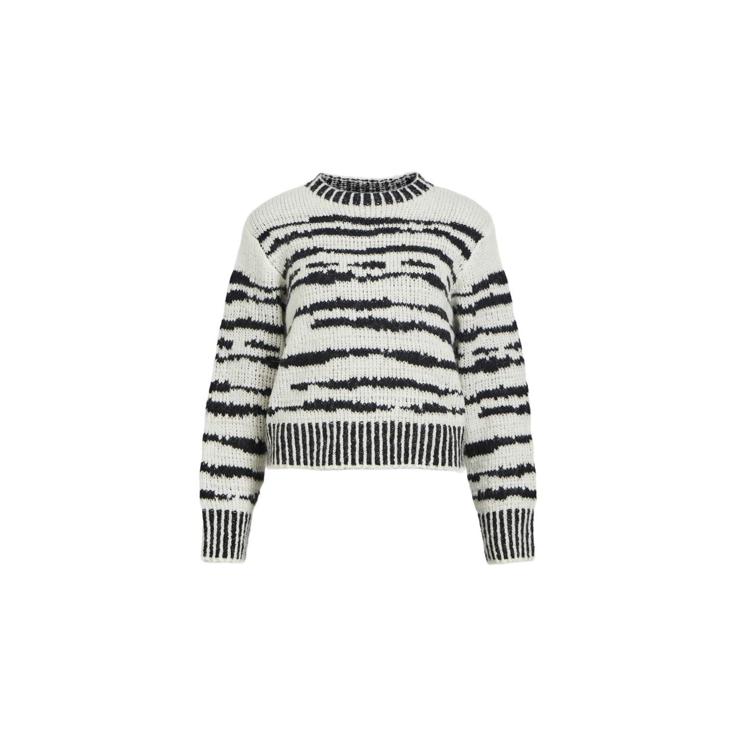 Object objcontessa l/s knit pullover black white