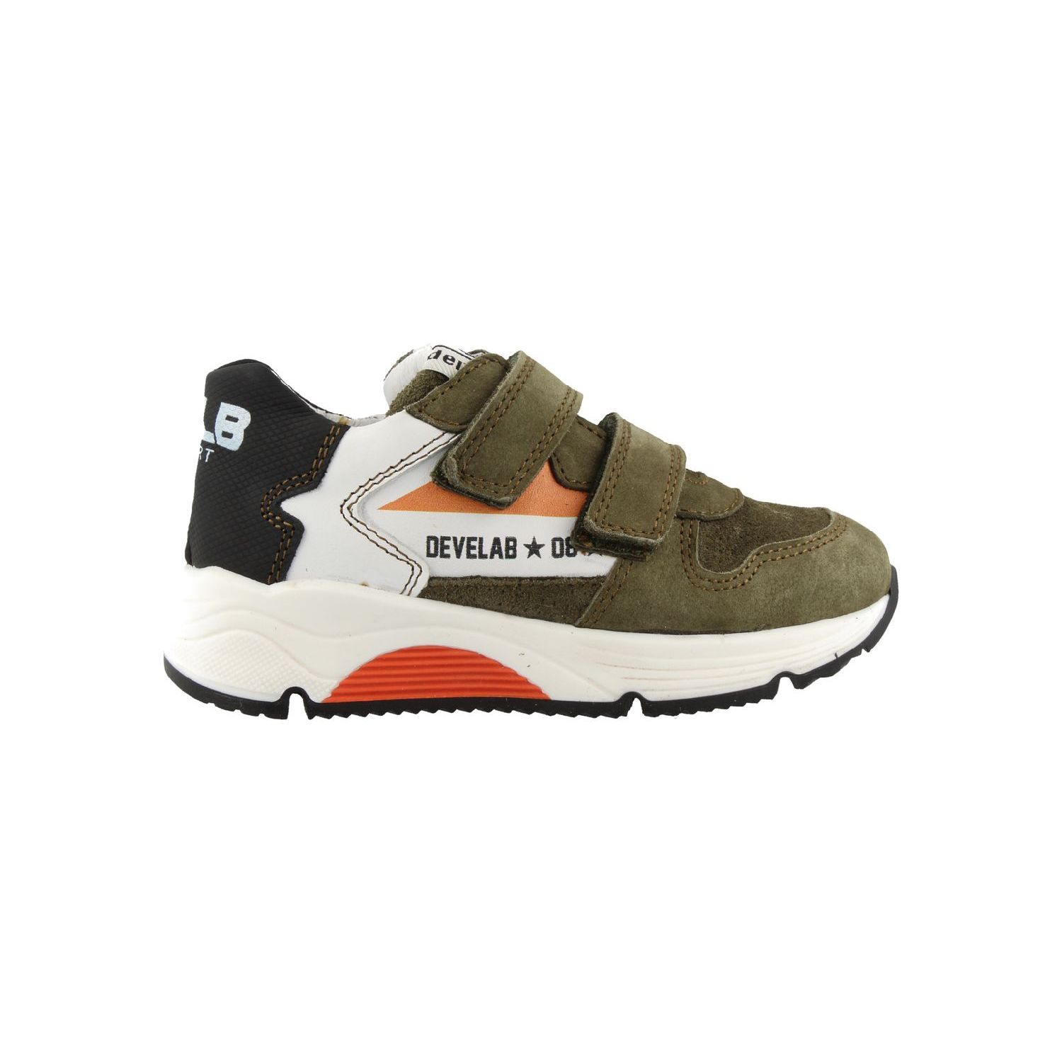 Develab Boys Low Cut Sneaker 2Velcro Kaki Fantasy