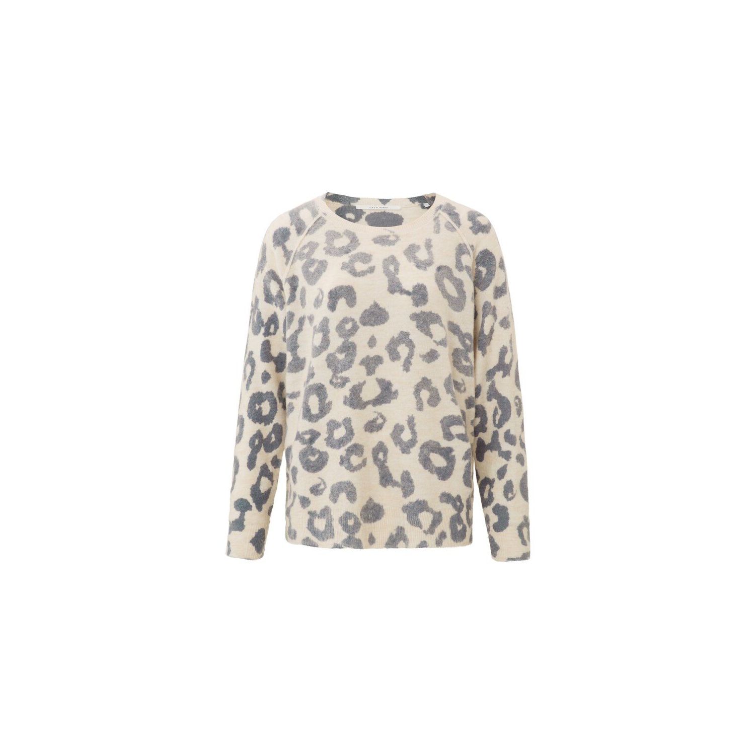 Yaya l/s sweater with all-over print sand dessin