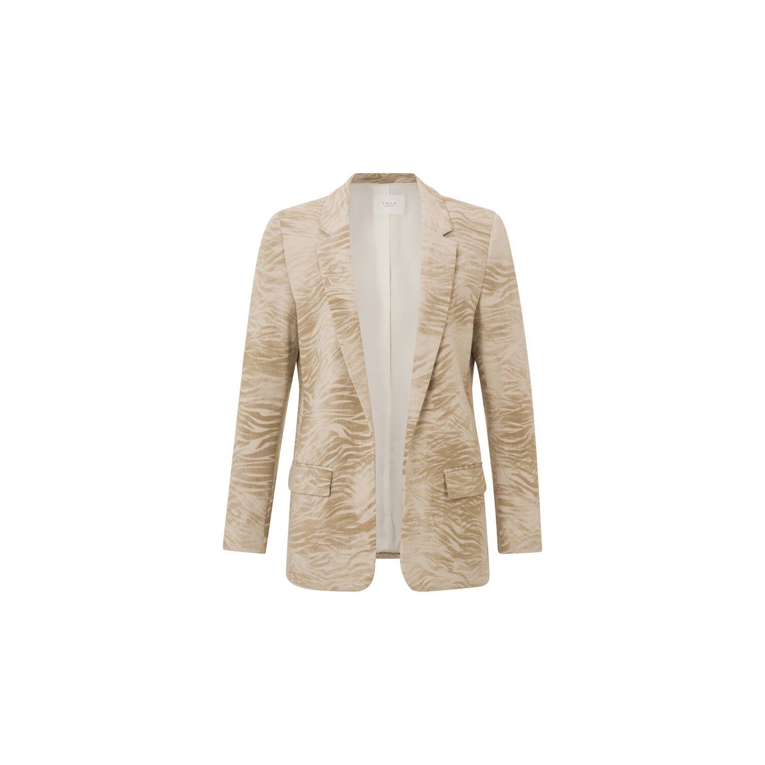 YAYA printed scuba blazer summer sand dessin