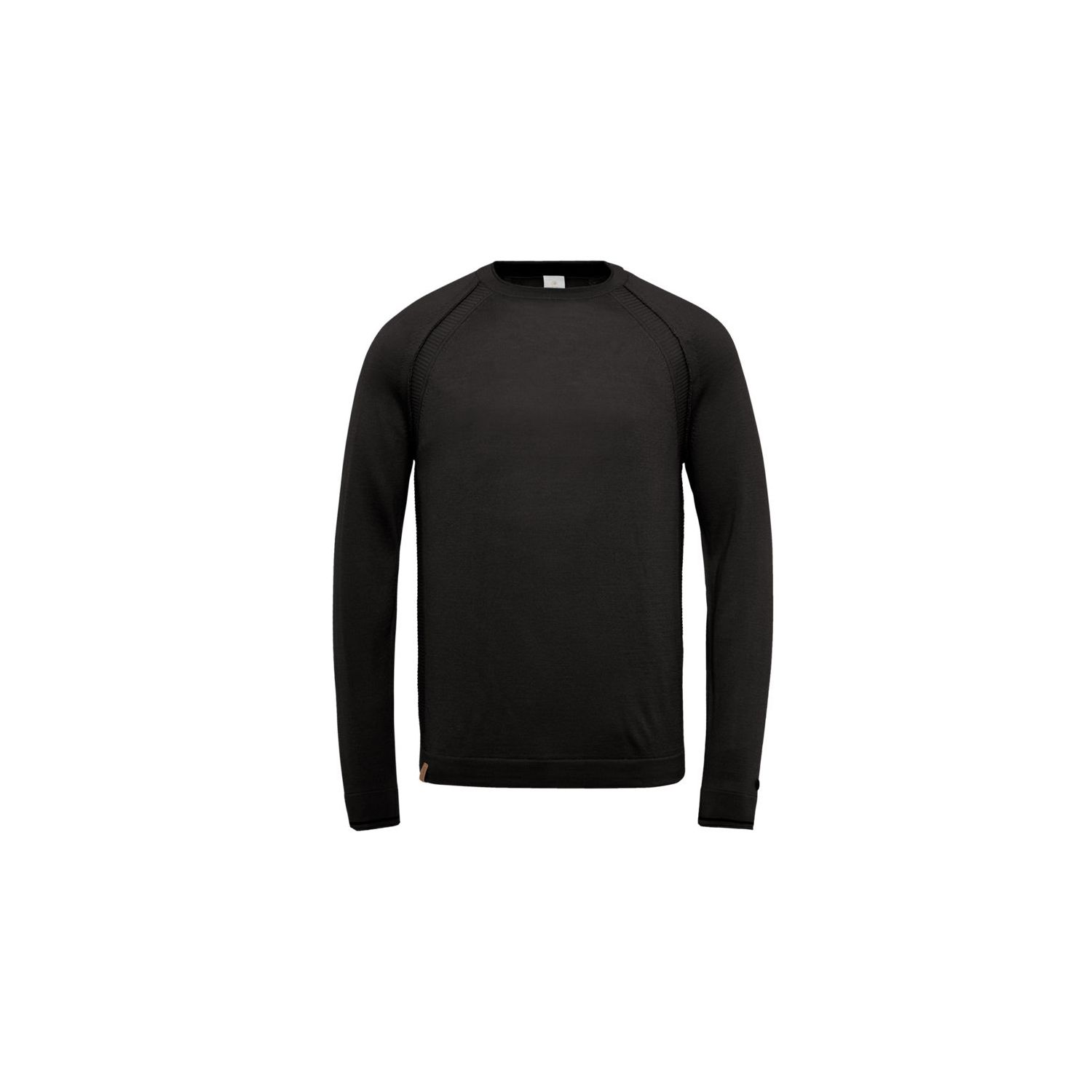 Cast iron crewneck slim fit merino wol black