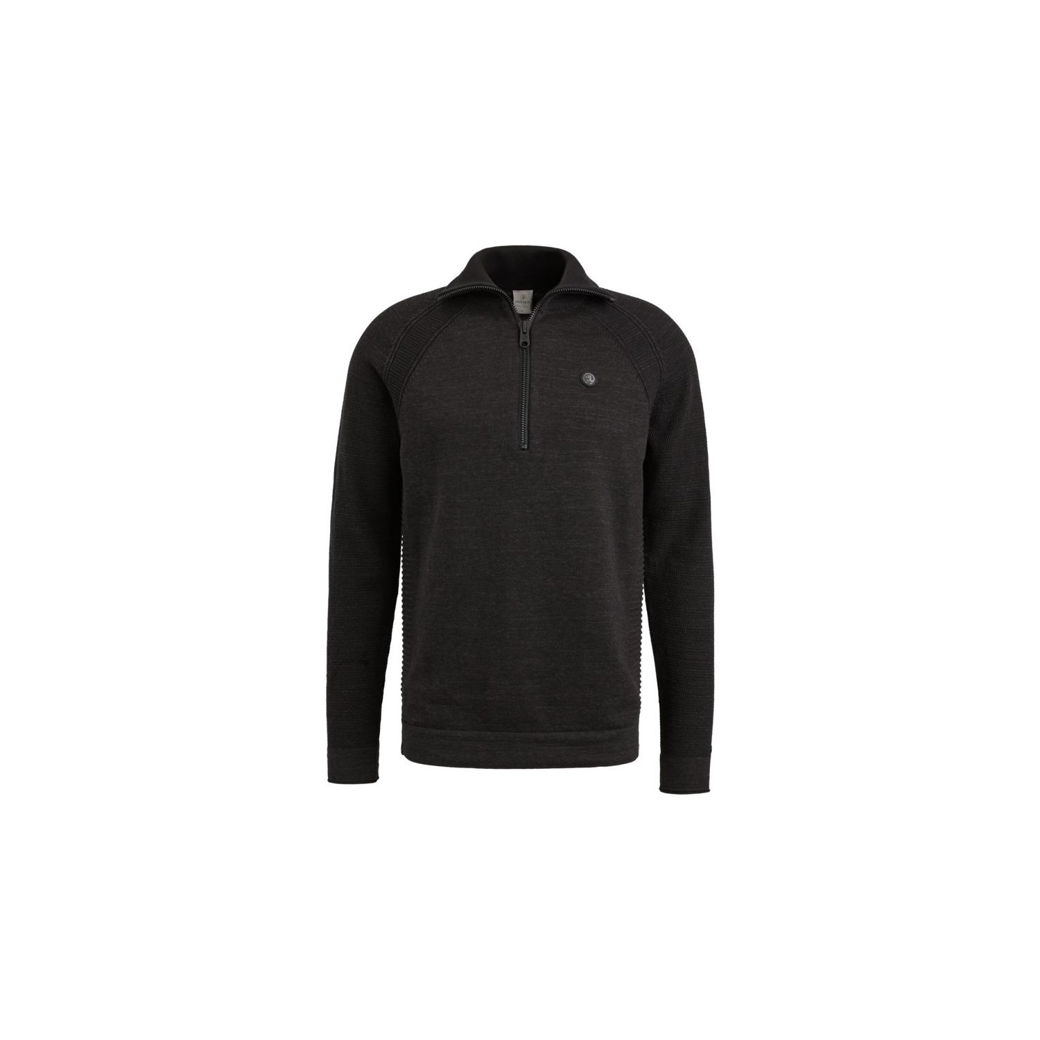 Cast Iron half zip collar cotton plated jet black