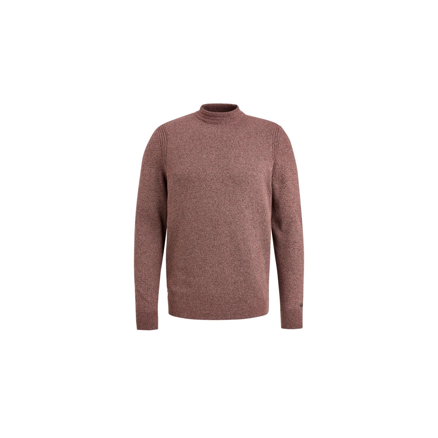 Cast iron mock neck regular fit cotton mix marron