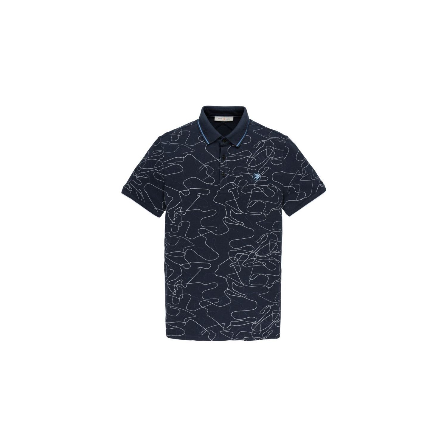 Cast iron sh.sl. polo pique stretch dress blues