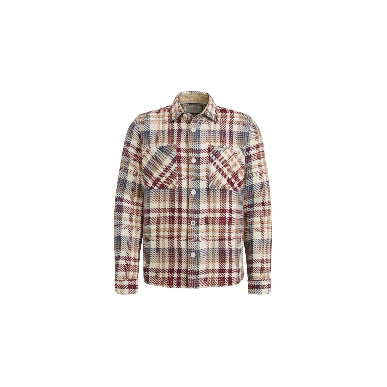 Cast Iron l/s shirt heavy check regular fit white