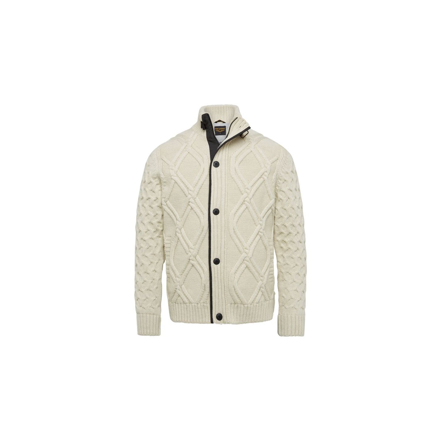 Pme legend zip jacket heavy knit mixed yarn white