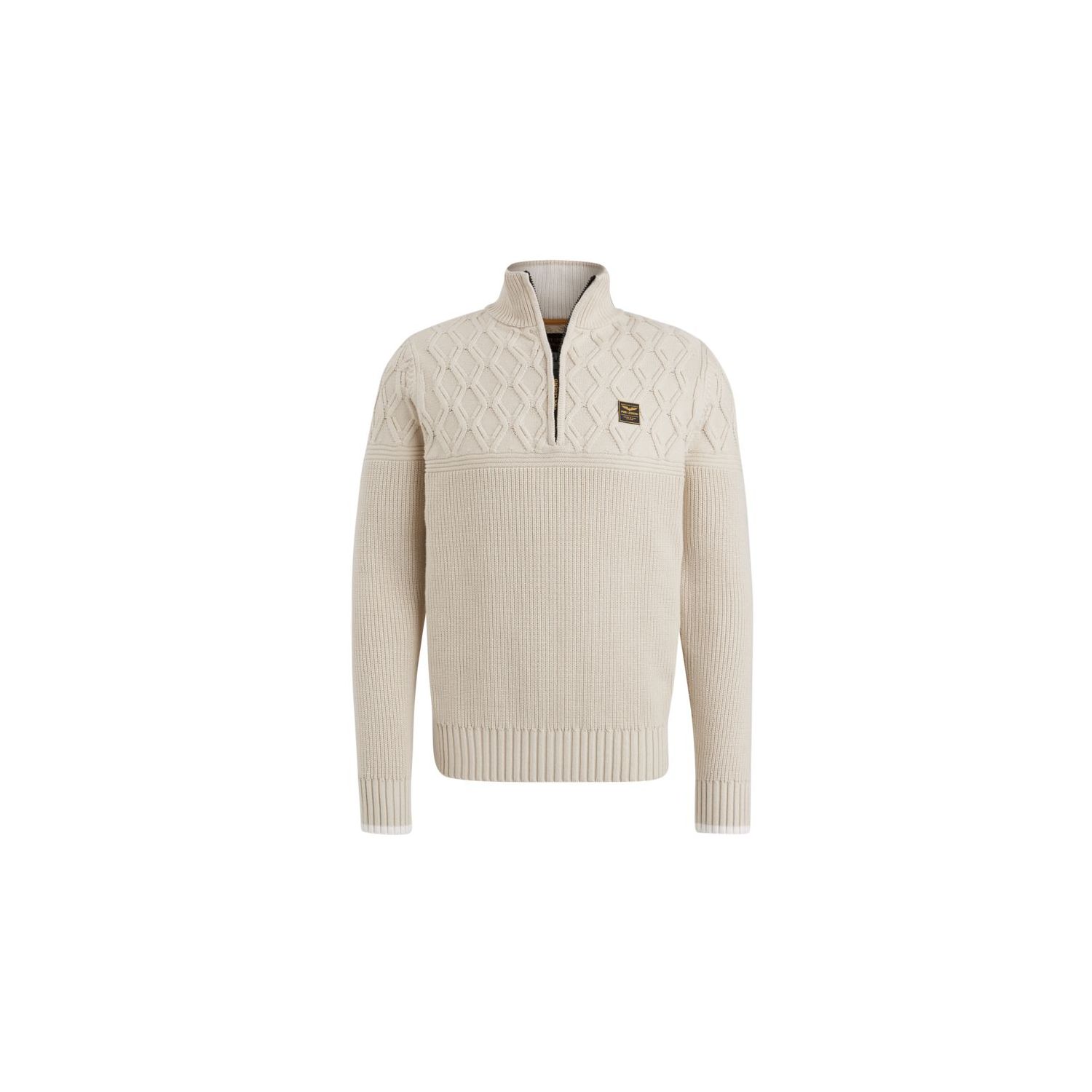 Pme legend half zip collar cotton yarn bone white