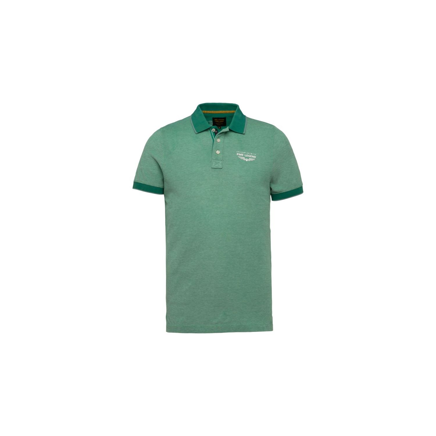 PME Legend sh. sl. polo two tone pique deep green