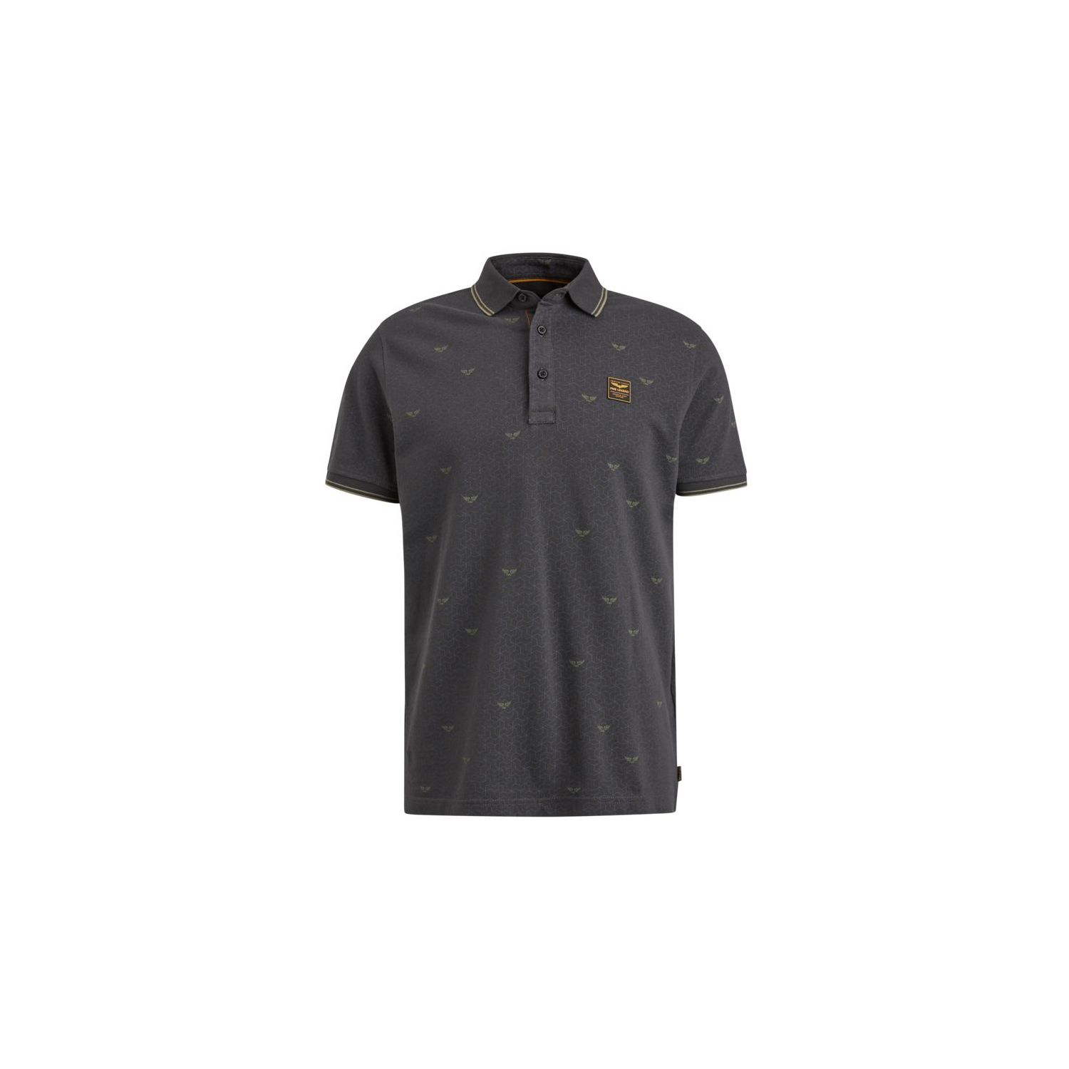 Pme legend s/s polo fine pique print asphalt