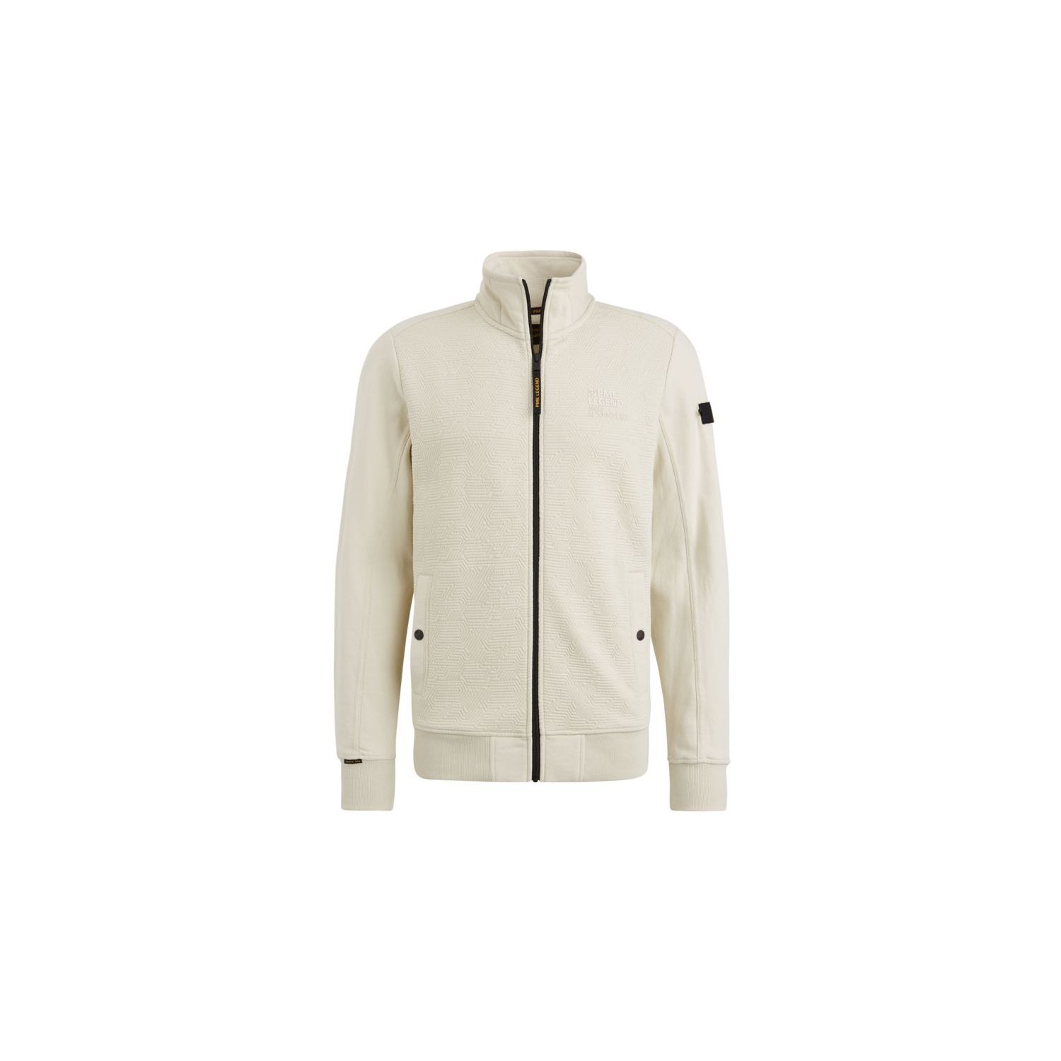 Pme legend zip jacket jacquard sweat bone white