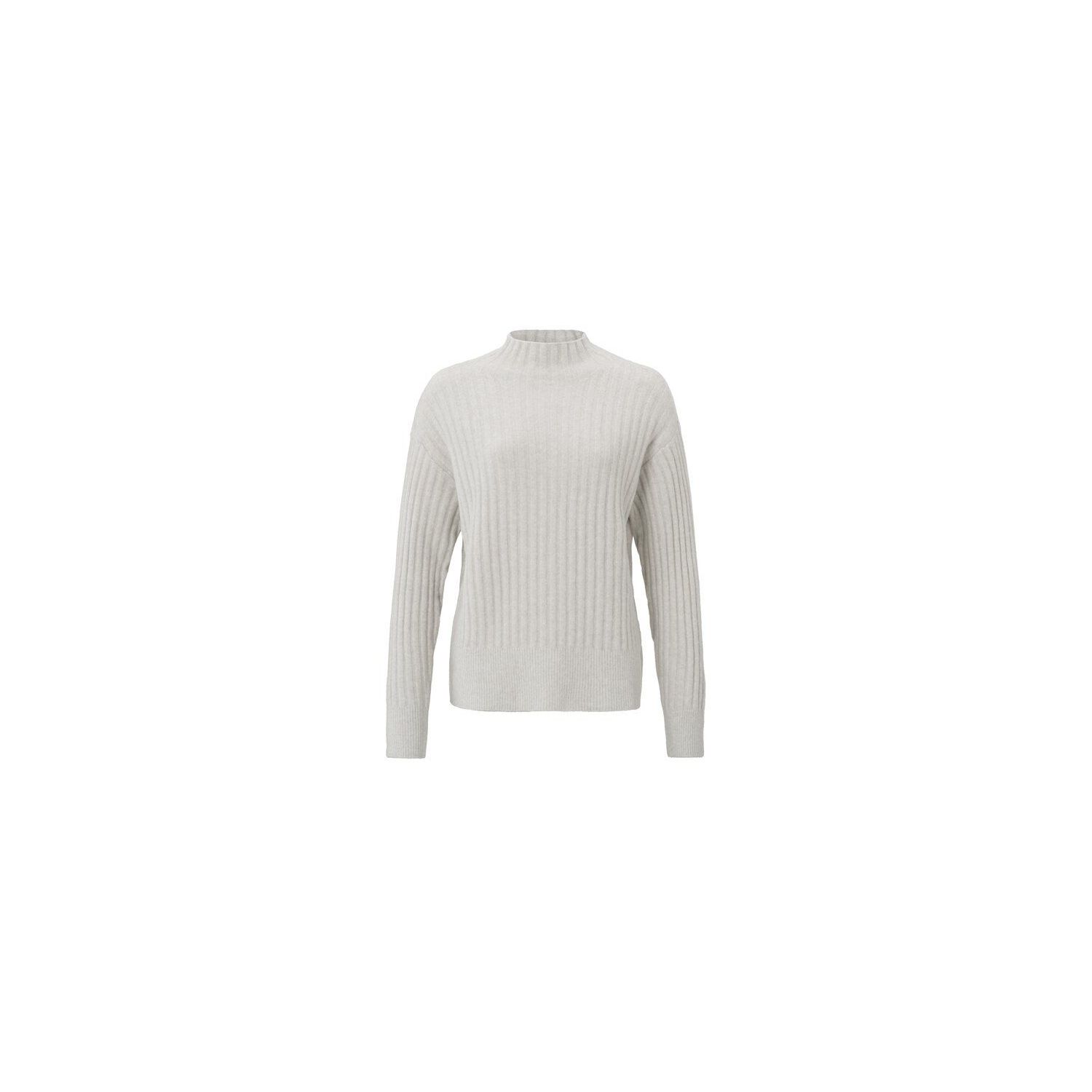 Yaya sweater turtleneck l/s ribbed details grey