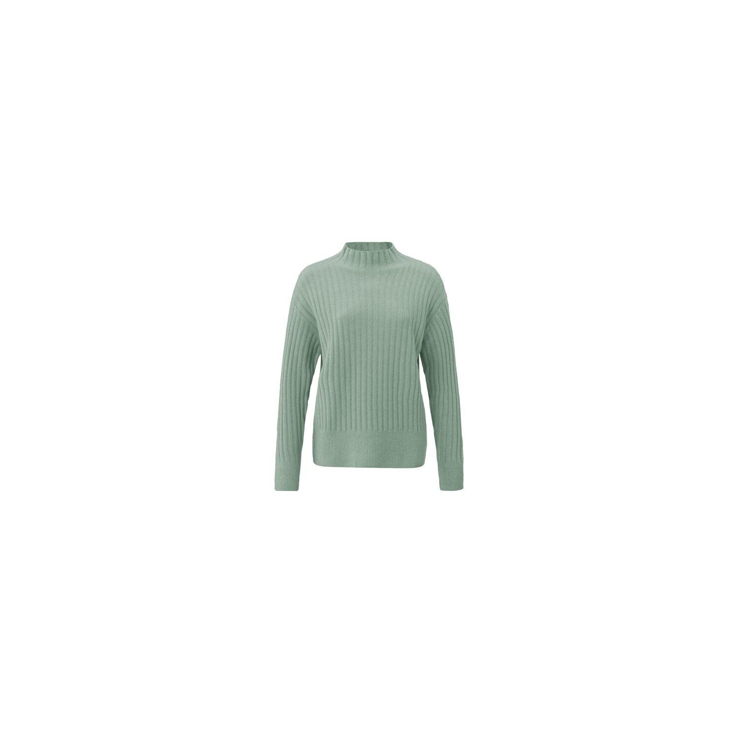 Yaya sweater turtleneck l/s ribbed details green