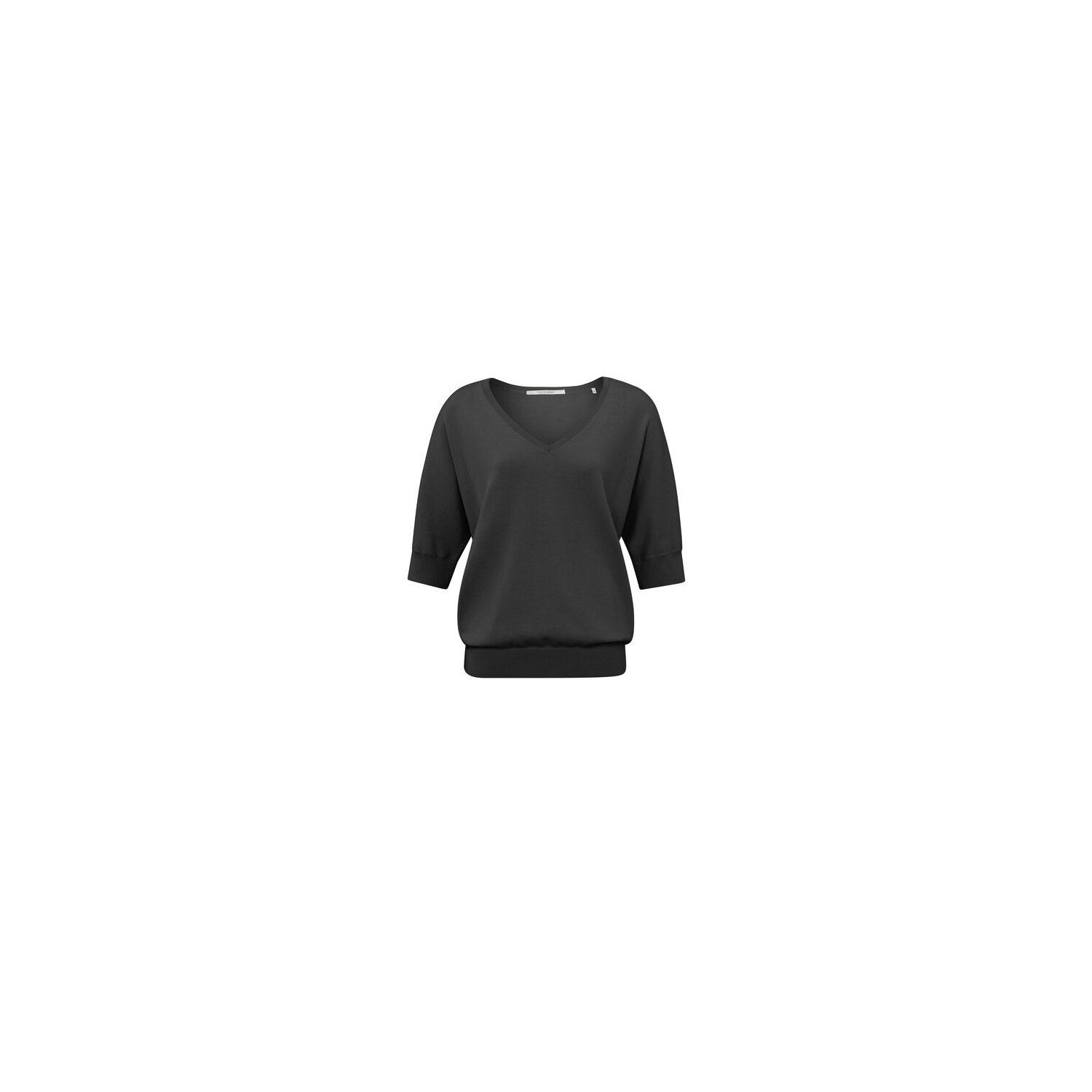 Yaya double v-neck sweater anthracite