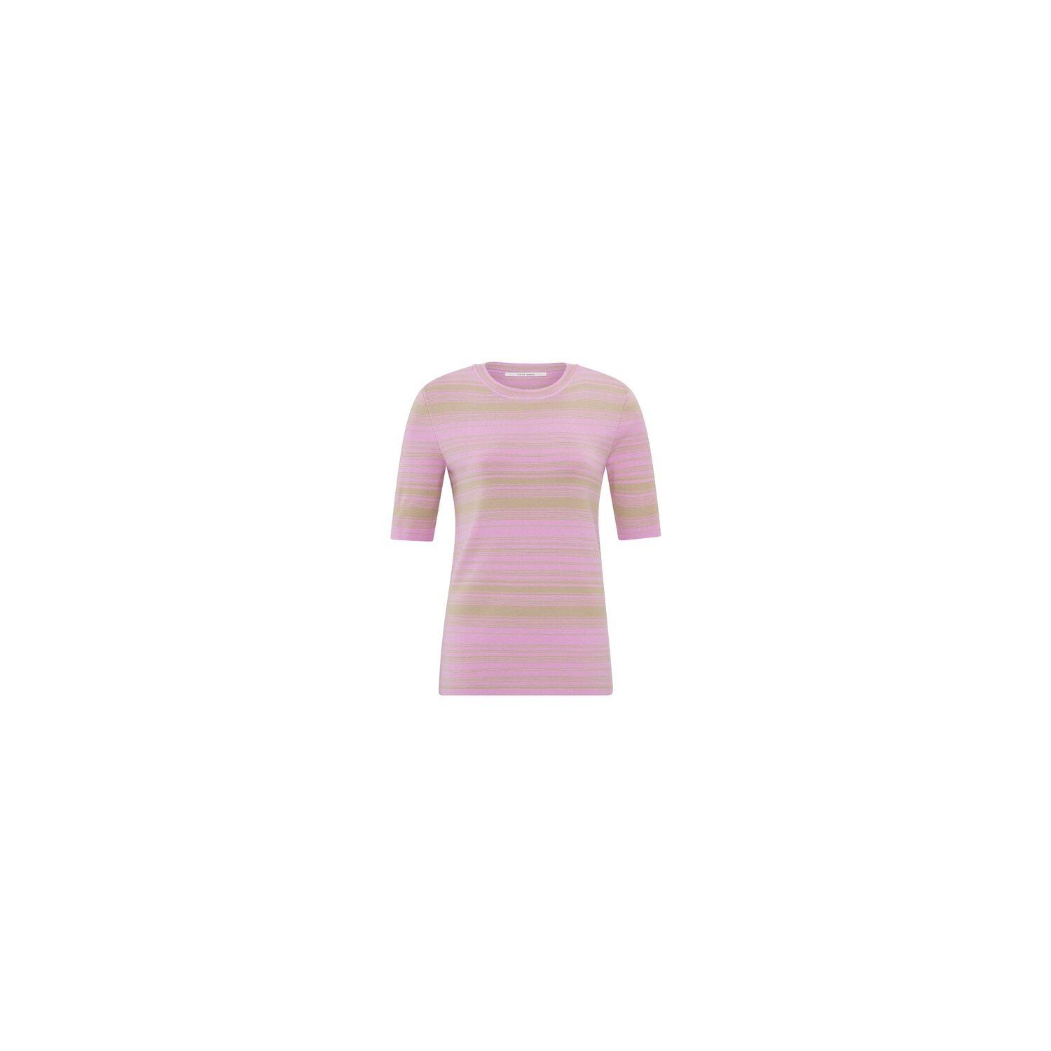 Yaya stripe fitted sweater sis pink dessin