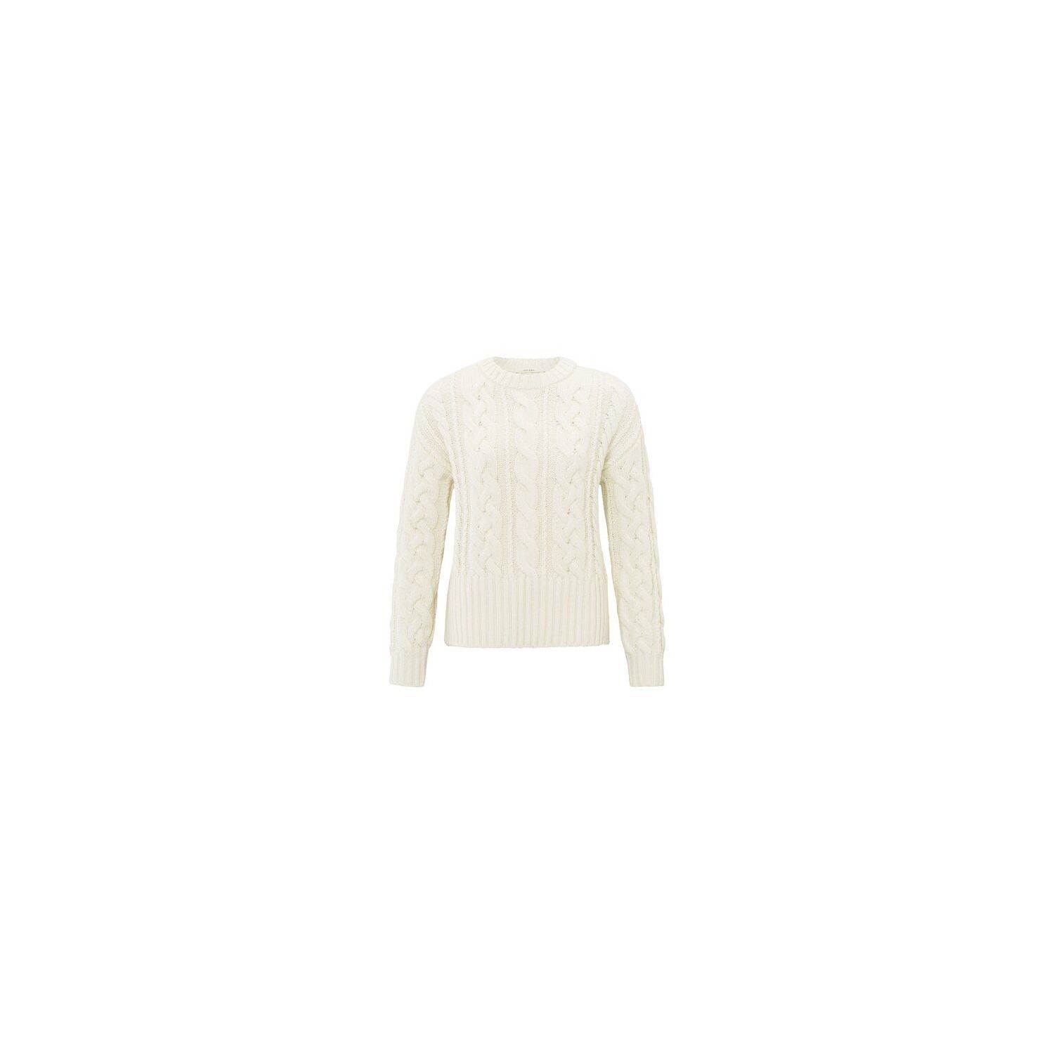 YAYA cable sweater with rib off white