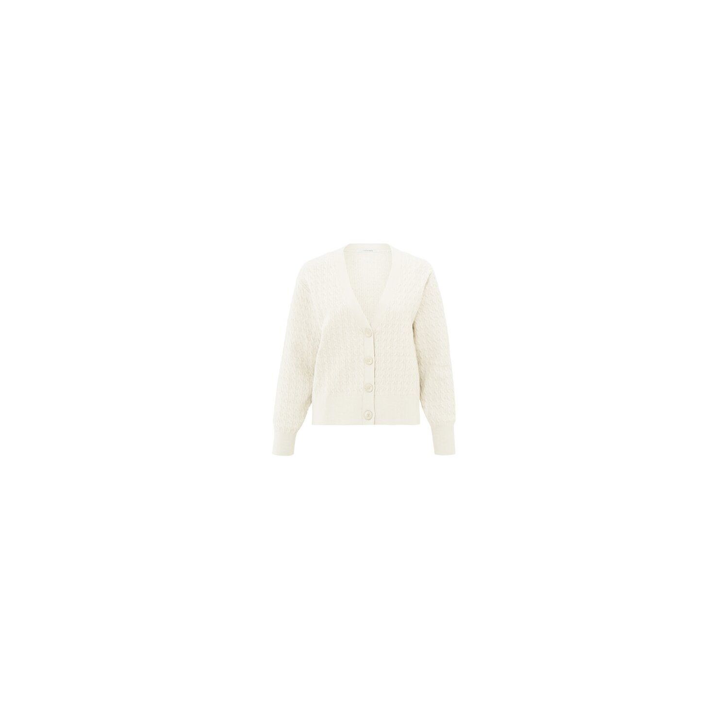 Yaya cable cardigan ls chalk white