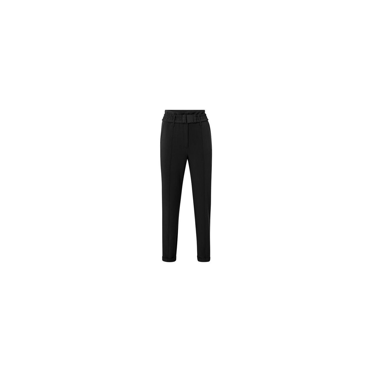 Yaya woven high waist trousers with belt black