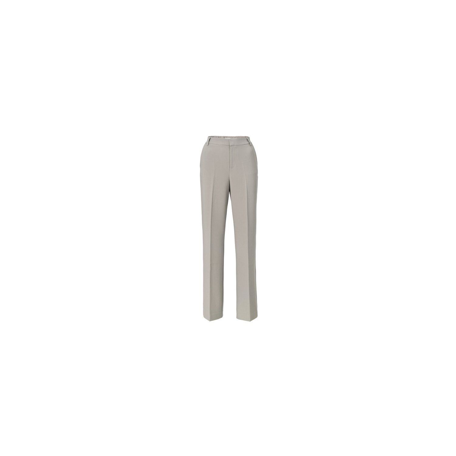 YAYA woven wide trousers elastic band dark sand