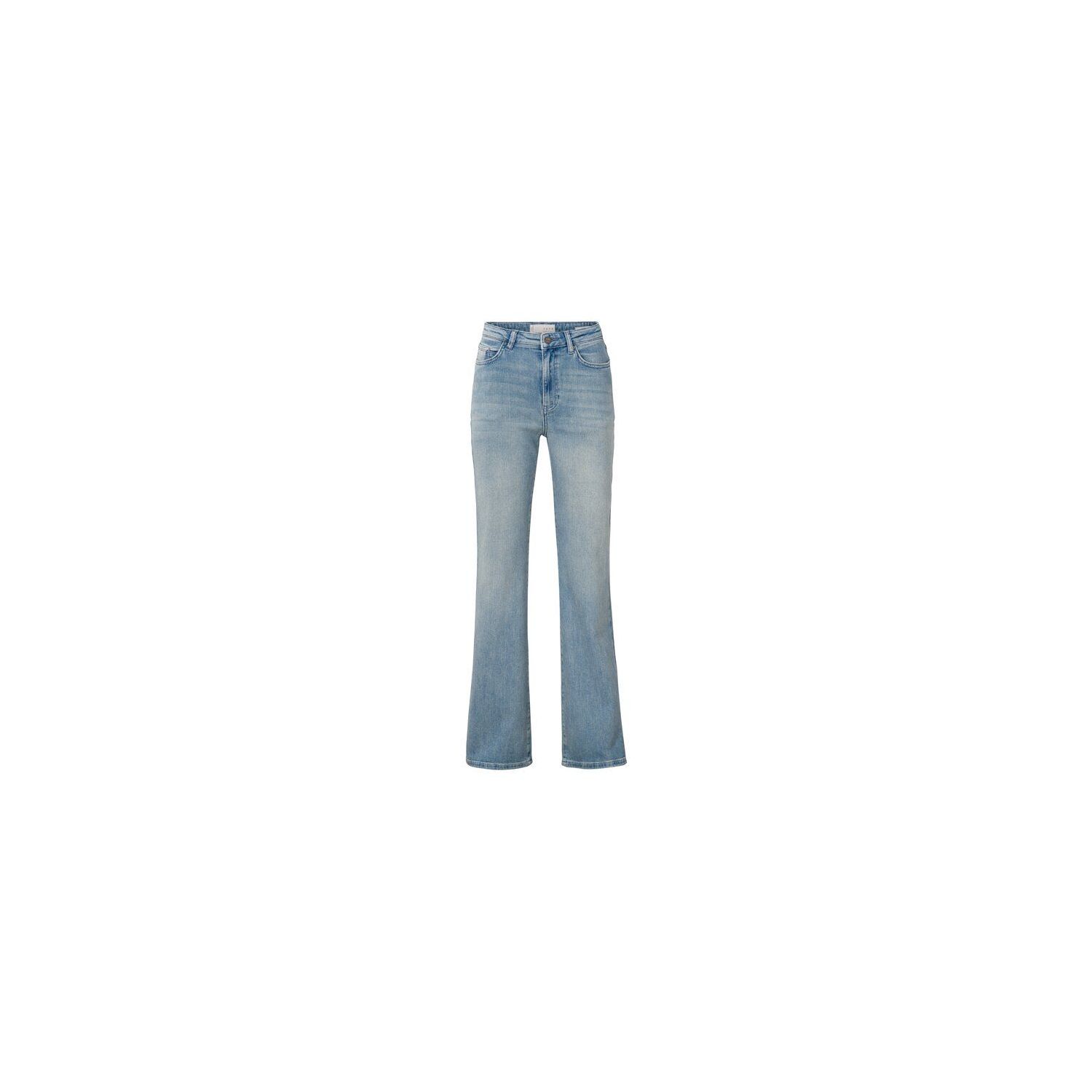 Yaya wide leg loose denim zip fly blue denim