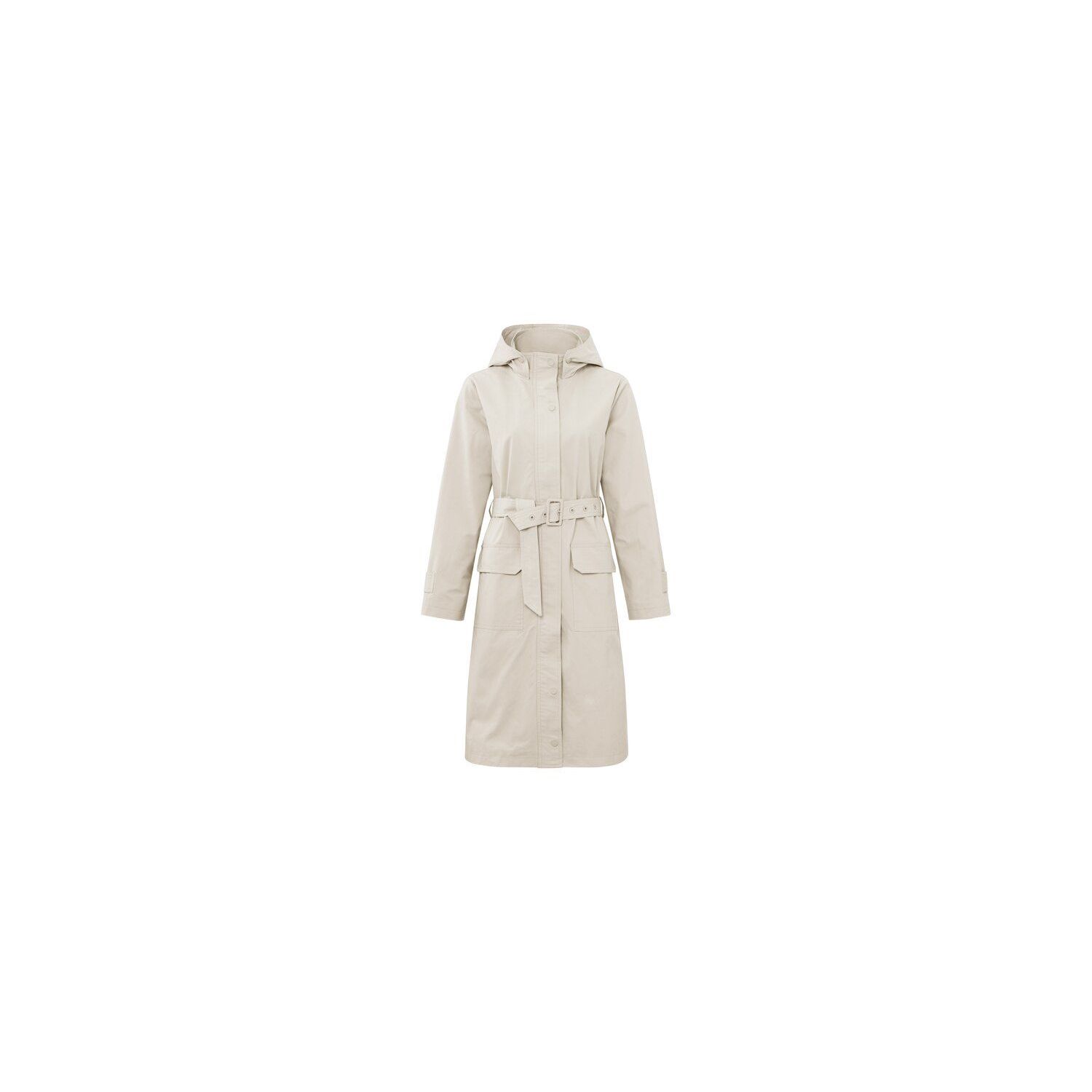 Yaya woven parka with belt chalk white