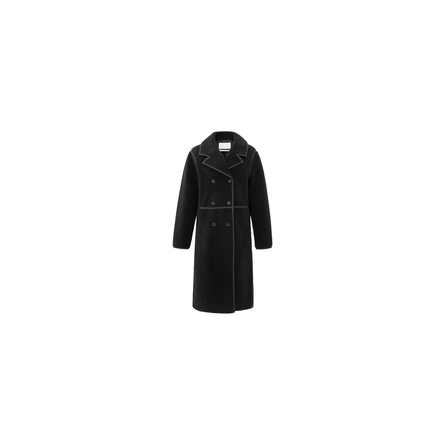 YAYA long teddy coat double breasted black