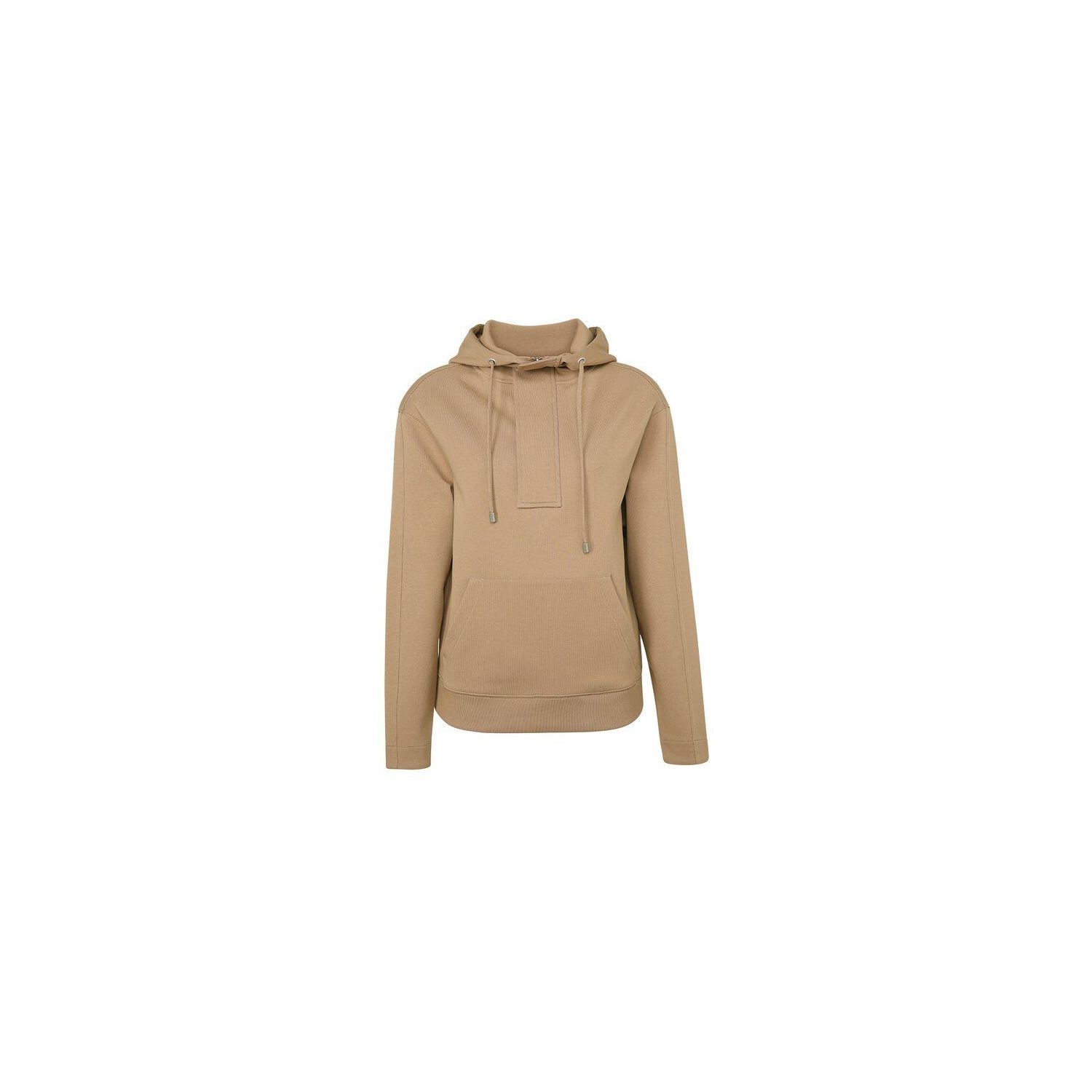 Yaya hoodie big placket amphora dark sand