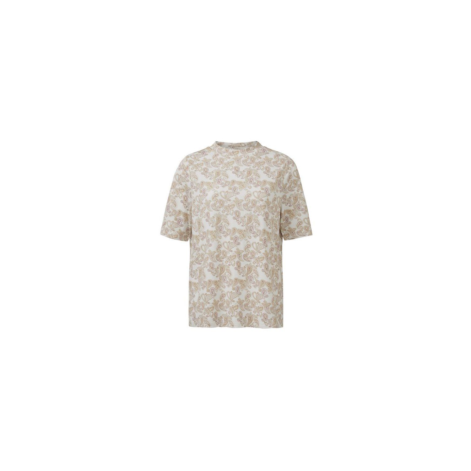 Yaya printed mock neck tee off white dessin