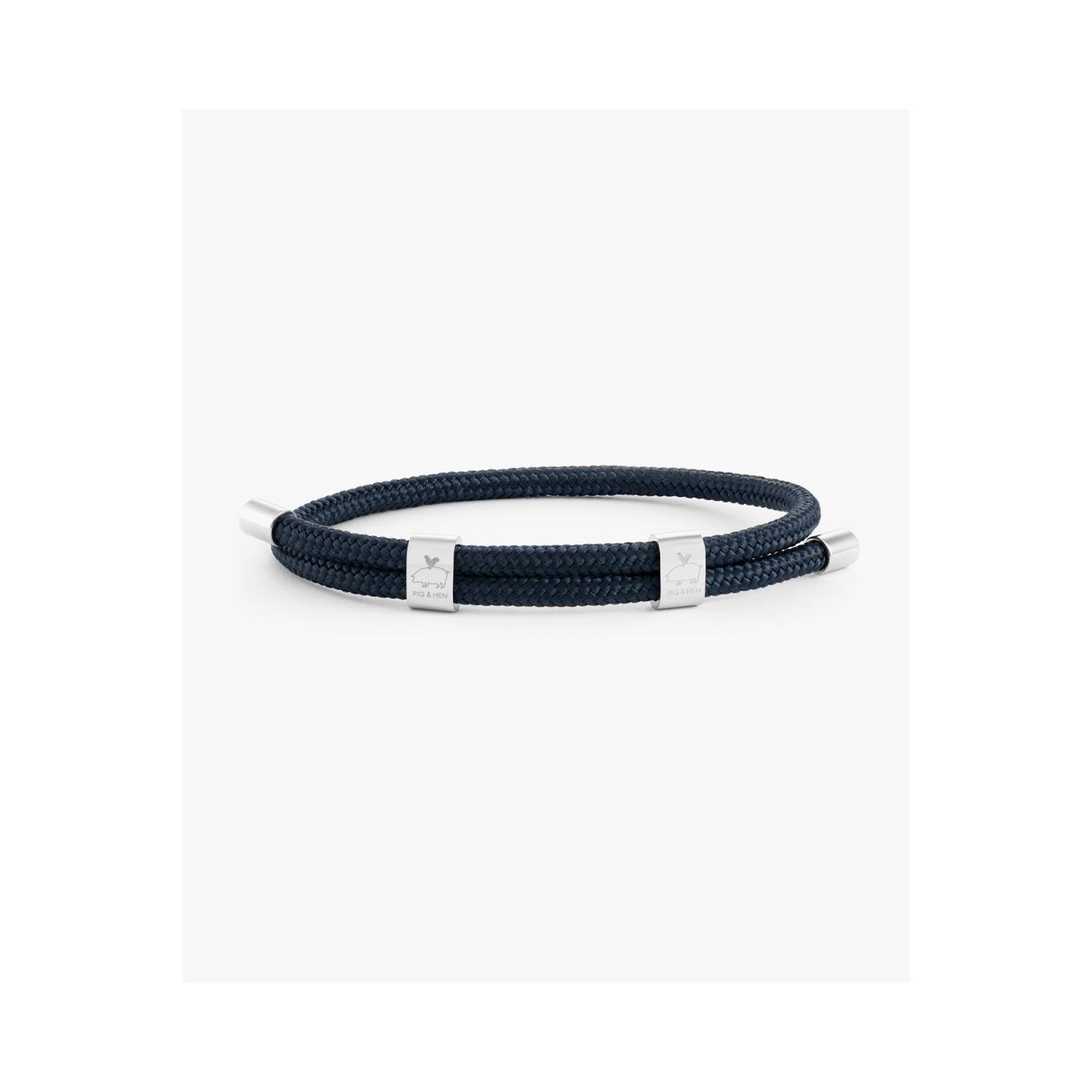 Pig & hen little lewis dbl armband navy | silver