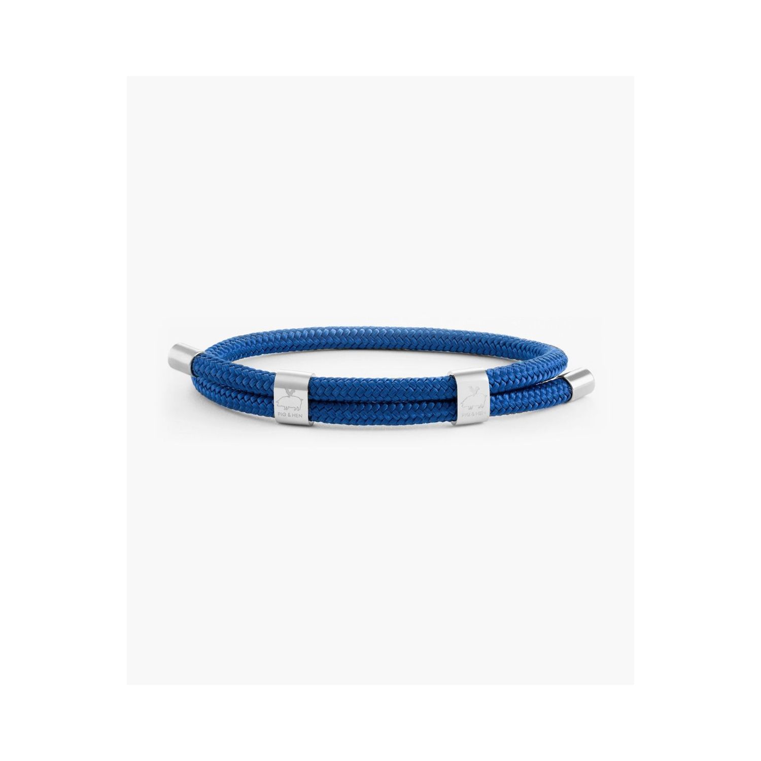 Pig & hen little lewis dbl armband cobalt | silver