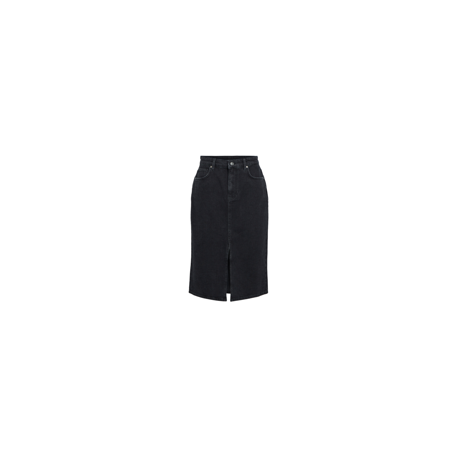 Object objellen mw midi denim skirt black denim