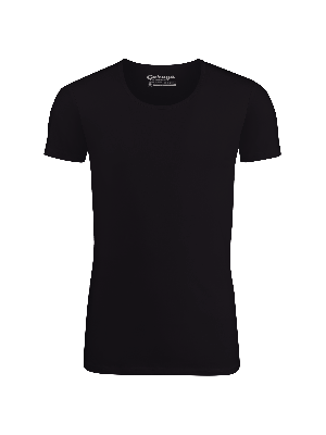 Garage tshirt deep r-neck body fit s/sl  zwart