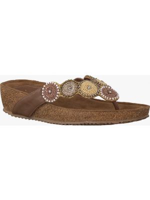 Lazamani Slipper Beads Wedge Beige