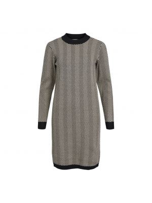 Object objray l/s knit dress aop black