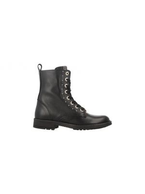 Develab Girls Mid Boot Laces Black Nappa