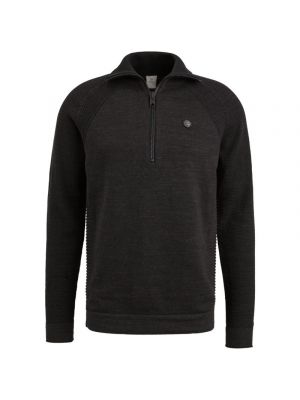 Cast Iron half zip collar cotton plated jet black