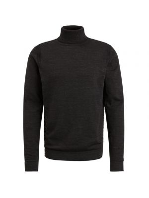 Cast Iron turtleneck cotton heather plated black