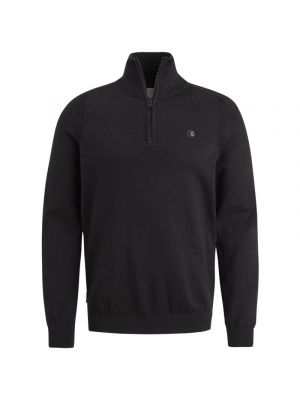 Cast iron half zip collar cotton stretch black