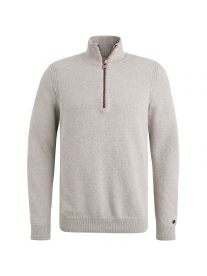 Cast iron half zip collar cotton mix silver birch