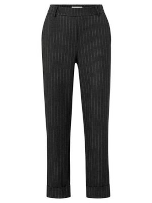 Yaya soft pinstripe pantalon straight anthracite