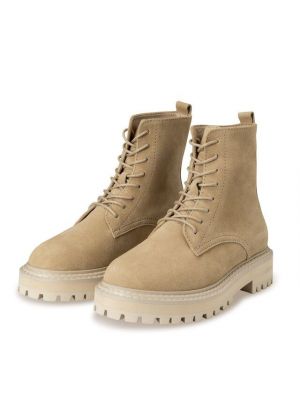 Yaya suede boot with bulky sole oat