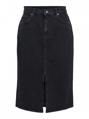 Object objellen mw midi denim skirt black denim